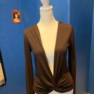Ginger G Black Twist Front Cardigan